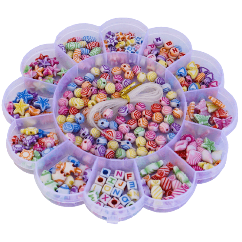 Set Creatie Margele Colorate in Cutie Floare